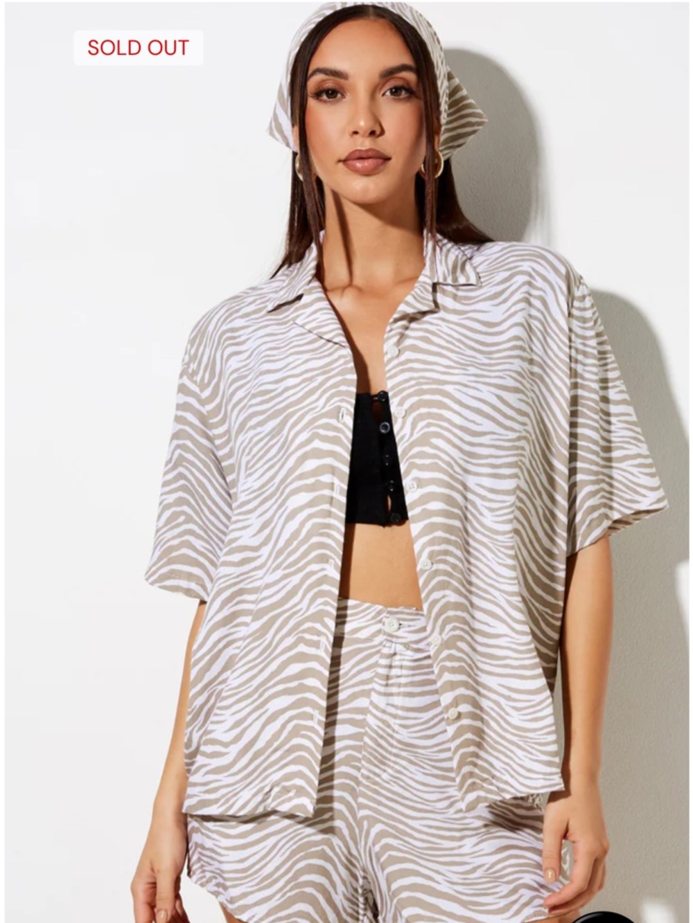 Motel Narsi Shirt in Tonal Zebra Size L